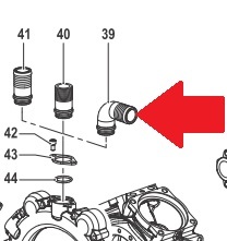 Фитинг 1"1/2 угловой 90°; ёлочка 35 мм. насоса BP300