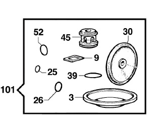 Ремкомплект насоса серии MP20/30: мембрана NBR (KIT101)