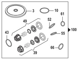 Ремкомплект насоса серии BP 110 (KIT100)/115/135 (KIT120) мембрана NBR
