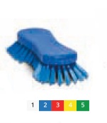 Щётка-скраб ручная, удлиненная щетина по краям - жесткая 210х70 мм., белый