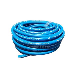 Шланг синий обрезиненный для пищевой промышленности DN12, 80 бар, 150 °C, AQUAFOAM Foodjet