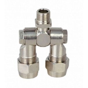 Корпус 2-х позиционный (поворотный); ЛАТУНЬ; вх.Ш1/4 - вых. резьбовой форсункодержатель (Ш3/8)