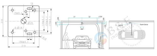 Консоль двойная 1950 мм + 1750 мм нерж. сталь, вход 1/4 г. выход 1/4 ш.