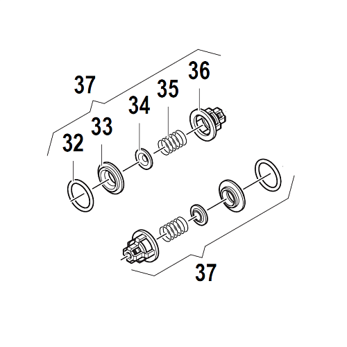 Клапан в сборе насоса APS51 - APS71 (1х6)