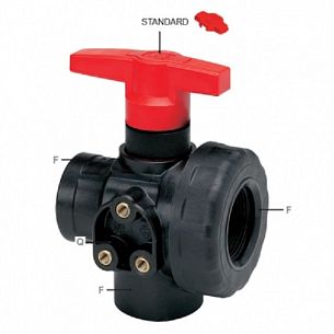 Кран 3х ходовой; тип ручки LL; крепление TYPE 1; вх.-вых.1"1/4 (ВЫСОКАЯ РУЧКА)