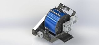 Барабан с электроприводом для рук. дл.100м. 3/4"  (кр.) 1"ш.1"ш.. 24В, 300бар (пульт упр.)