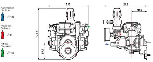 Насос мембранный Comet серия MC 20/20 (18,5 л/мин; 20 бар) 
