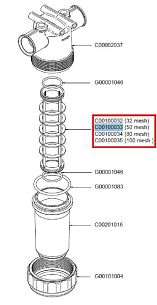 Фильтрующий элемент 50 меш, син. (замена K00101024)