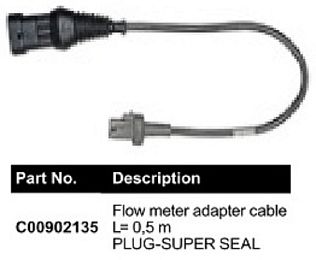 Кабель-соединитель PLUG-SUPER SEAL расходомера: вых. штекер: L=0,5 m