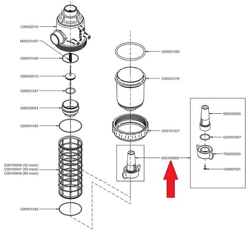 Клапан всасывающего фильтра