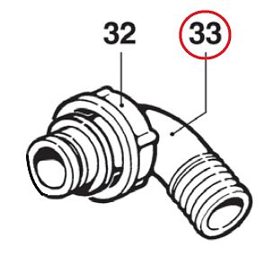 Патрубок угловой 25х40 насоса BP 105-125