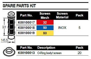 Фильтрующий элемент 321х145,5/50 меш. (син.), с кольцами