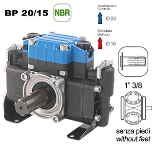 Насос мембранный Comet серия BP20/15 (18,7 л/мин; 15 бар); вал ВОМ 1"3/8