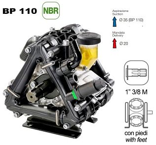 Насос мембранный Comet серия BP110 (110 л/мин; 20 бар); вал ВОМ 1"3/8