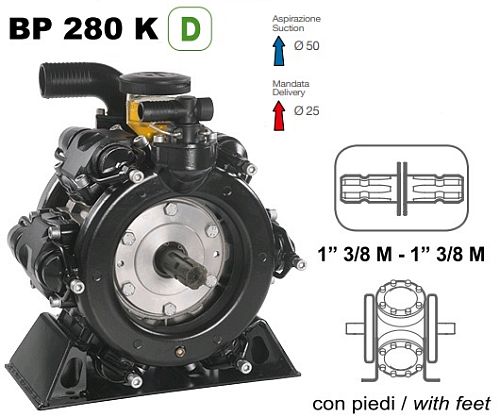 Насос мембранный Comet серия BP280 D (248л/мин; 20 бар); вал ВОМ 1"3/8