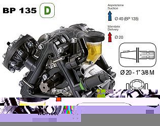 Насос мембранный Comet® серия BP135 D (124 л/мин; 20 бар); вал d30 гладкий/шпонка - ВОМ 1"3/8