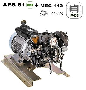 Насос мембранный Comet серия APS 61 (62,3 л/мин; 40 бар) с эл. двигателем MEC112 (380В)