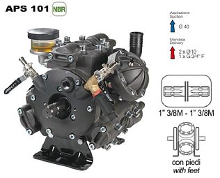 Насос мембранный Comet серия APS 101 (94 л/мин; 50 бар); вал ВОМ 1"3/8