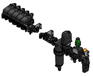 Узел управления 5 секций STF/DRIVER-06; раcходомер турбинный
