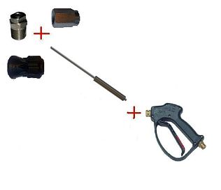 Распылительный пистолет в сборе с форсункой курок RL 26 М22х1,5ш  500 мм. нерж.(Прямое)