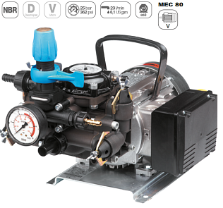 Насос мембранный Comet серия MC 25 (18,5 л/мин; 25 бар) с эл. двигателем MEC80 (220В)