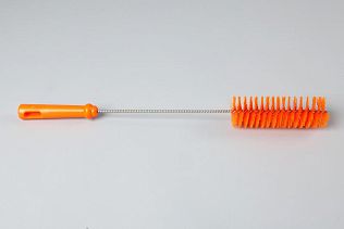 Ерш для чистки труб/бутылок средней жесткости, полиэстер - 50х150х500 мм., оранжевый