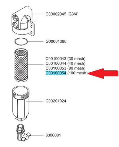 Фильтрующий элемент 100 меш 