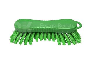 Щётка-скраб ручная, удлиненная щетина по краям - жесткая 210х70 мм., зеленый