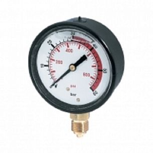 Манометр 25 бар, вх. снизу Ш 1/4; Ø63 мм.