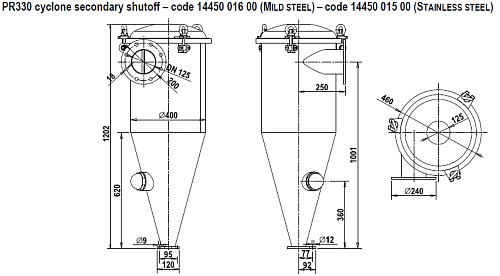 Второй запорный клапан PR330 125 мм