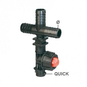 Корпус 1-на позиционный шланового типа D1/2(13mm.) с нижним креплением; проходной (тройник)