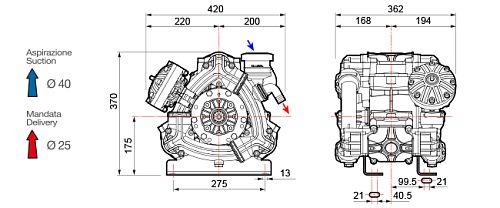 Насос мембранный Comet серия BPS 160 (153 л/мин; 20 бар); вал ВОМ 1"3/8