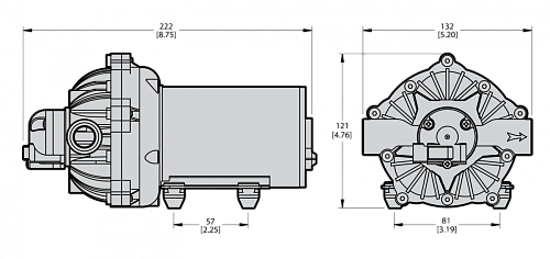 Насос мембранно-поршневой Comet® серия EVERFLO EF 3000 (11,4 л/мин; 4,1 бар) 12V без фитингов