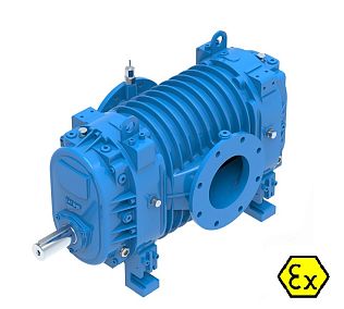 Ротор-компрессор JUROP CTH 130 ATEX, 1500 об/мин, левое вращение, гладкий вал