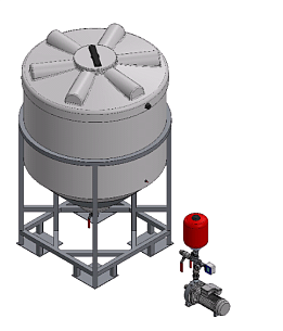 Насосная установка CP_SN-25-140, 100 л/мин 6 бар емкость 1 м3