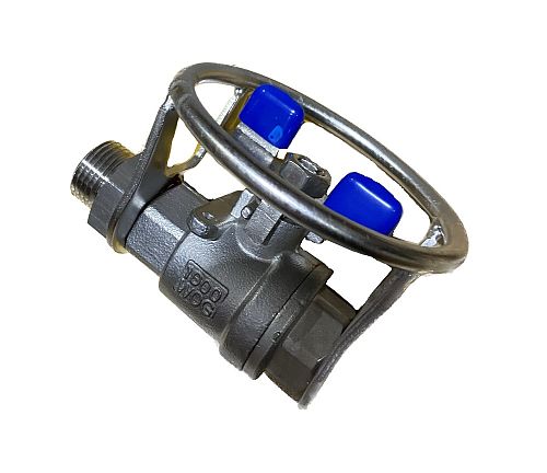 Кран для пены с защитой  (нерж). 1/2 г. 1/2 ш. 70 бар
