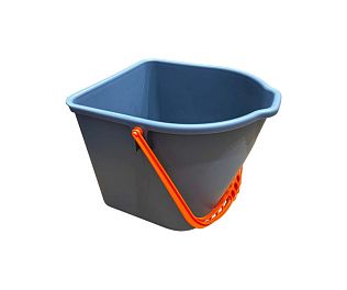 Ведро пластиковое серое с оранжевой ручкой 15 л