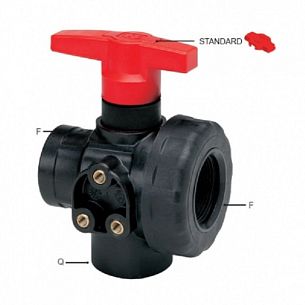 Кран 3х ходовой (ПРОТОЧНЫЙ); тип ручки LL; крепление TYPE 2; вх.-вых.Г2" (ВЫСОКАЯ РУЧКА)