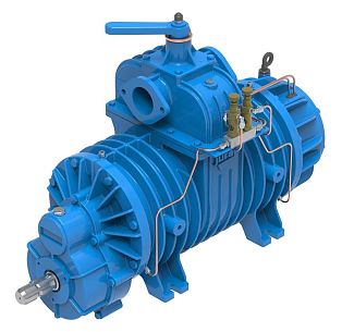 Насос вакуумный лопастной JUROP PN 106, 540 об/мин, левое вращение, ручной клапан