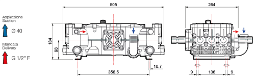 Насос шести плунжерный Comet серия YA 130 (104 л/мин; 50 бар)