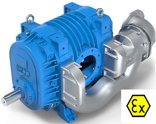 Насос вакуумный JUROP HELIX 300 ATEX, левое вращение, гладкий вал