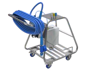 Тележка из нержавеющей стали для пенной станции 4 колеса поворотные (пустая) 