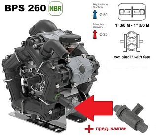 Насос мембранный Comet серия BPS260; (249 л/мин; 20 бар); вал ВОМ 1"3/8