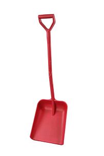 Лопата литая с короткой ручкой, эргономичная, полипропилен - 330х380х1120 мм., красный