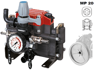 Насос мембранный Comet серия MP20 (19,5 л/мин; 30 бар) с шкивом d=292