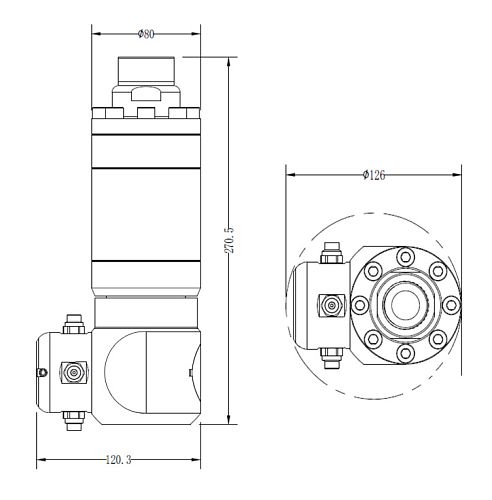Насадка для мойки емкостей SMP200-2-3.0-316LSS- 3/4"BSPP 100 л/мин (Удлиненные форсунки)