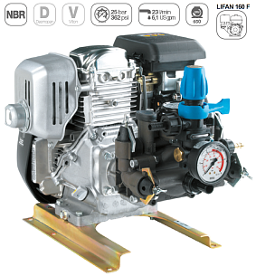 Насос мембранный Comet серия MC 25 (18,5 л/мин;25 бар)с бенз.дв.LIFAN G160F