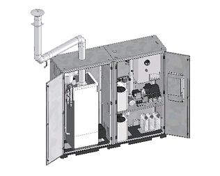 EASY 2 Комплект котел с газовой или дизельной горелкой  25 кВт в отдельном отсеке
