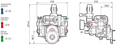 Насос мембранный Comet серия MC 25 (18,5 л/мин; 25 бар)