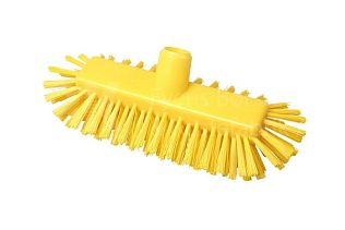 Щетка-скраб полукруглая,жесткая, универсальная для пола и стен 285х120 мм, желтый